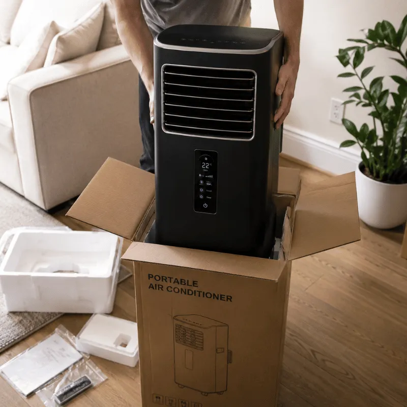 Portable air conditioner used at home